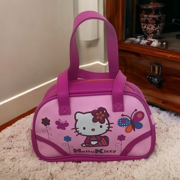 Hello Kitty Handbags - Vintage Sanrio Hello Kitty Butterfly Garden Mini Handbag 1976-2005 Barbie Pink
